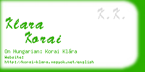 klara korai business card
