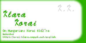 klara korai business card